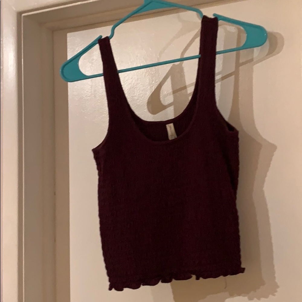 Smocked maroon tank